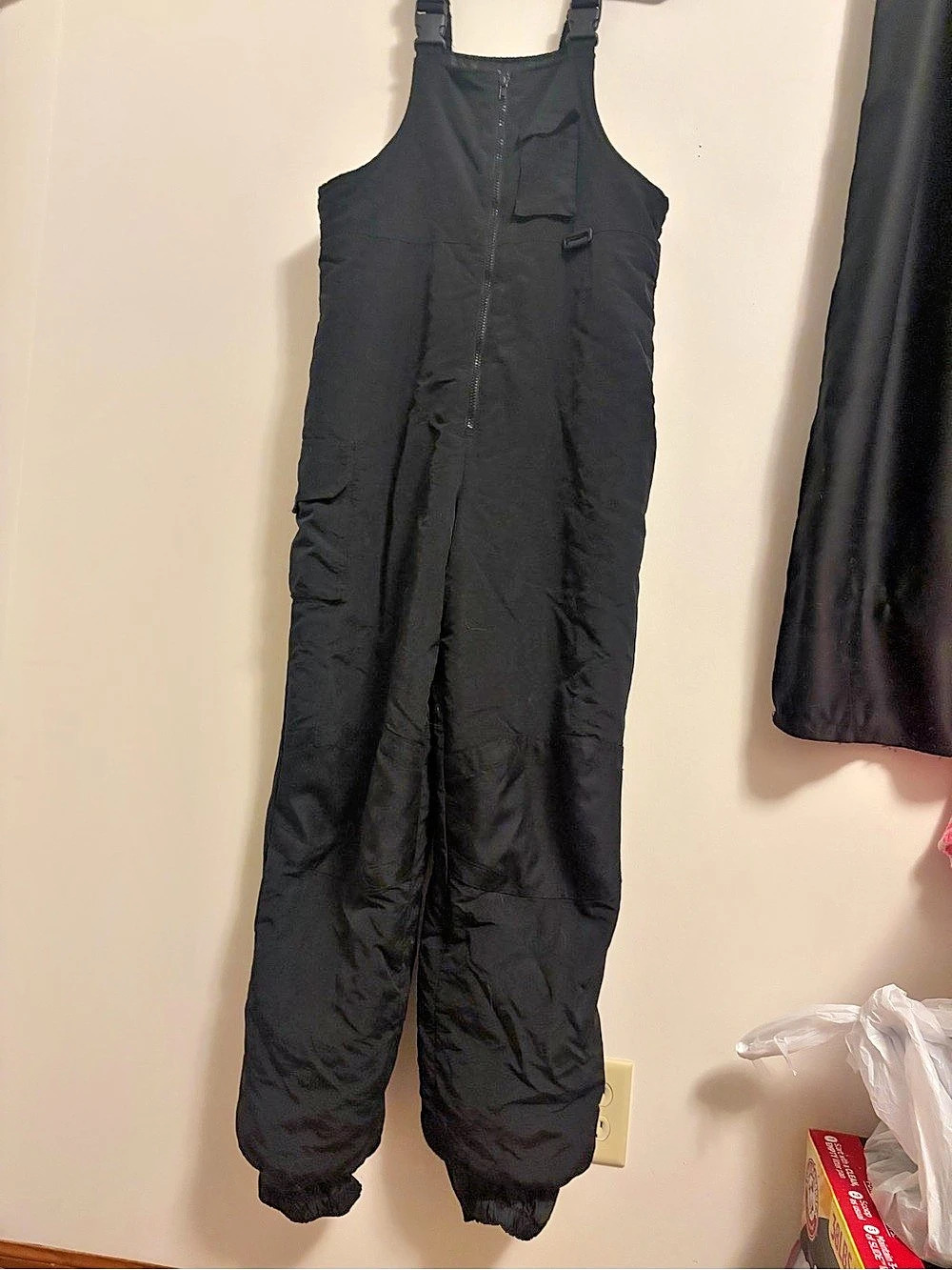 Black Insulated Bib Jumpsuit